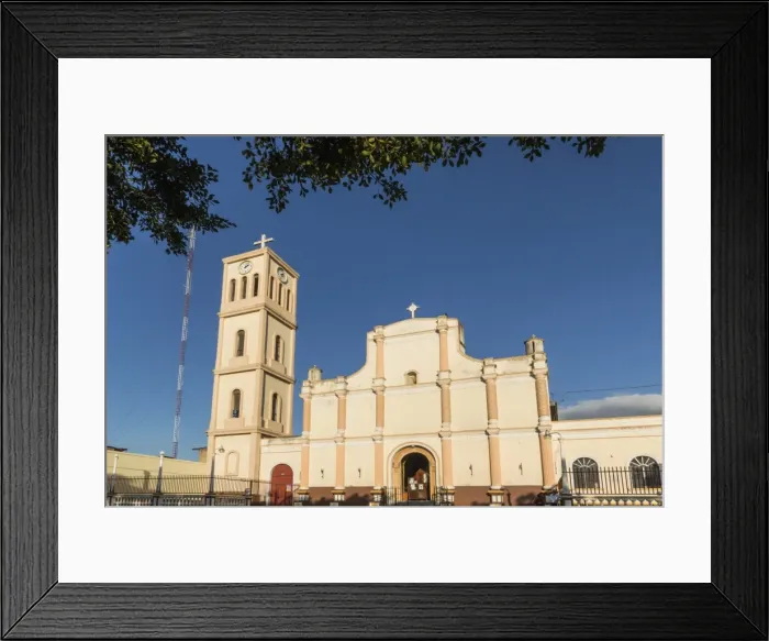 Framed Print : Facade and bell tower of the Iglesia San Jose in this important northern commercial city Framed Print : Facade and bell tower of the Iglesia San Jose in this important northern commercial city