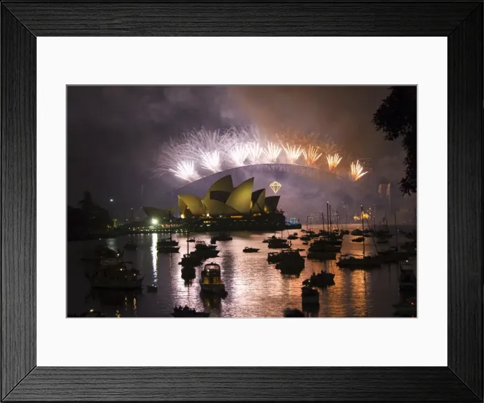 Framed Print : New Years Eve 2006, 75th Diamond Anniversary Firework Celebrations, Opera House Framed Print : New Years Eve 2006, 75th Diamond Anniversary Firework Celebrations, Opera House
