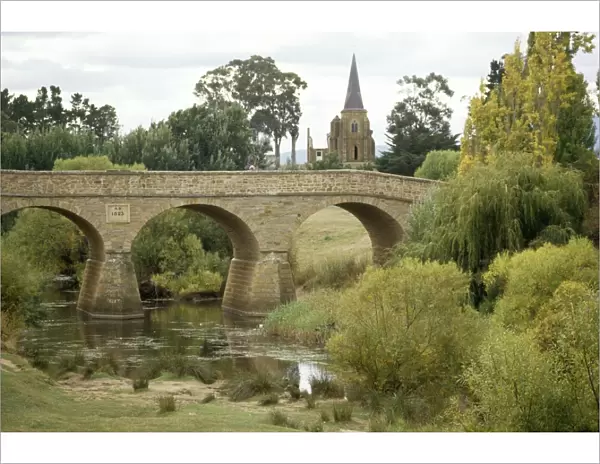 Oldest bridge in Australia, dating form 1823, Richmond, Tasmania, Australia, Pacific
