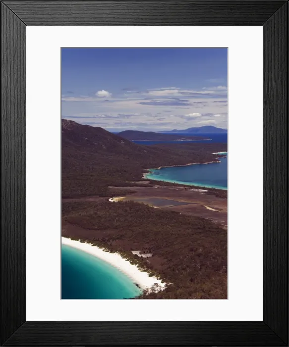 Framed Print : White Sand Beach of Wineglass Bay, Freycinet National Park, Freycinet Peninsula Framed Print : White Sand Beach of Wineglass Bay, Freycinet National Park, Freycinet Peninsula