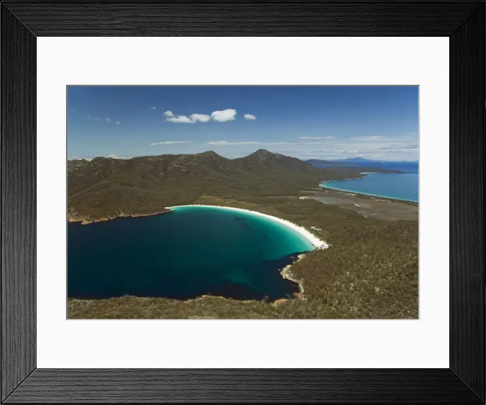 Framed Print : White sand beach of Wineglass Bay, Freycinet National Park, Freycinet Peninsula Framed Print : White sand beach of Wineglass Bay, Freycinet National Park, Freycinet Peninsula