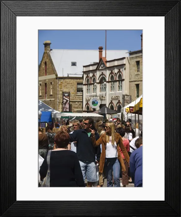 Framed Print : Visitors at Salamanca Street Market, Hobart, Tasmania, Australia, Pacific Framed Print : Visitors at Salamanca Street Market, Hobart, Tasmania, Australia, Pacific