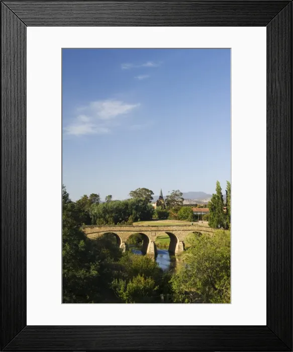 Framed Print : Richmond Bridge dating from 1831, and Richmond church, the oldest in Australia Framed Print : Richmond Bridge dating from 1831, and Richmond church, the oldest in Australia