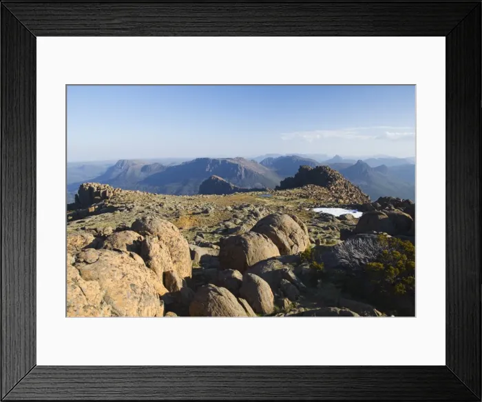Framed Print : View from the top of Mount Ossa, 1617m, Tasmanias highest mountain on the Overland Track Framed Print : View from the top of Mount Ossa, 1617m, Tasmanias highest mountain on the Overland Track