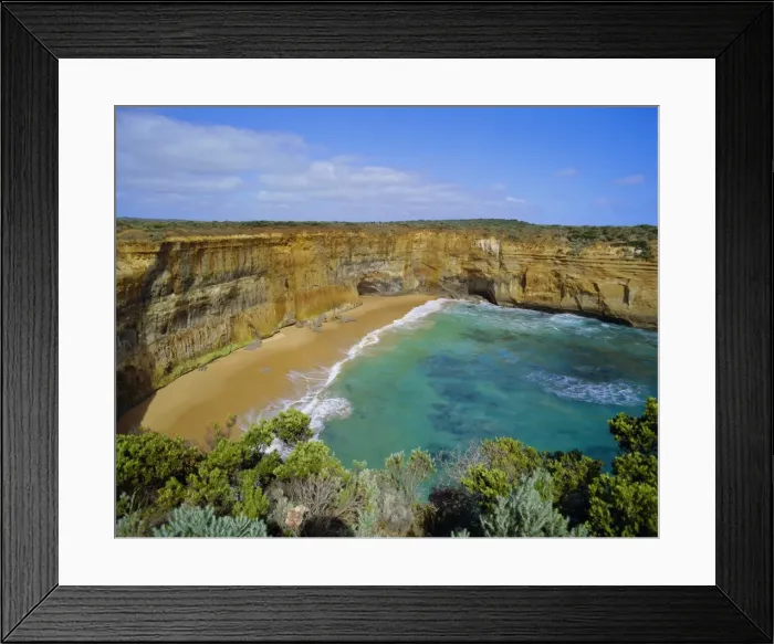 Framed Print : Beach and cliffs, the Great Ocean Road, Victoria, Australia Framed Print : Beach and cliffs, the Great Ocean Road, Victoria, Australia