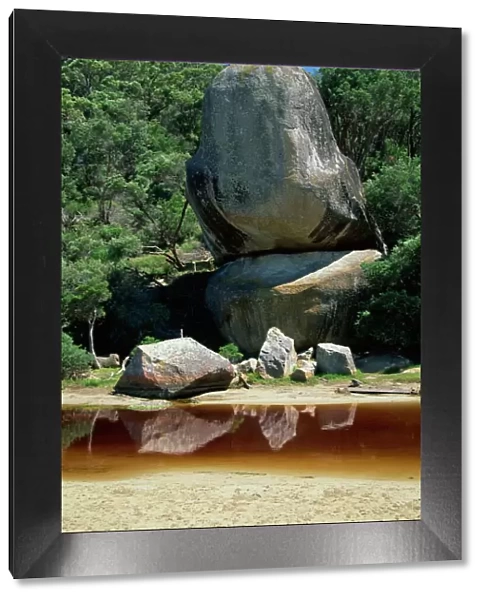 Giant boulders and rocks above a coloured stream at Wilsons Promontory