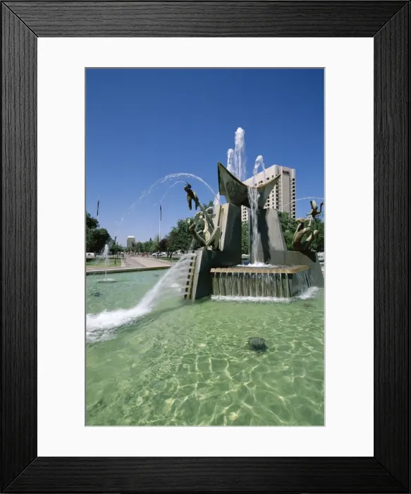 Framed Print : Queen Victoria Fountain, Victoria Square, Adelaide, South Australia, Australia, Pacific