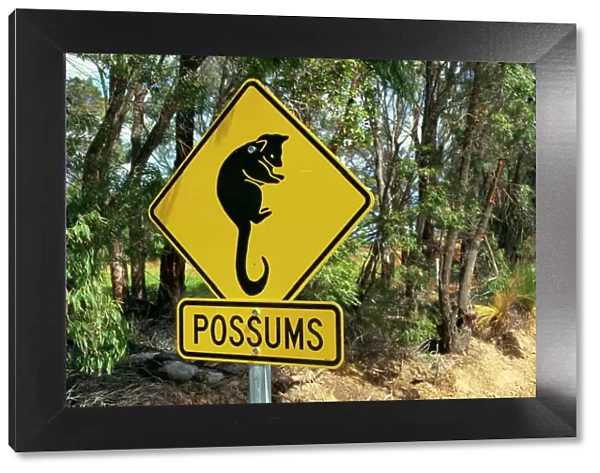 Possums road sign near Dunsborough, Western Australia, Australia, Pacific