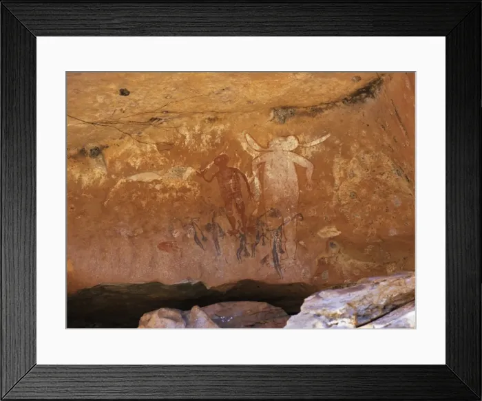 Framed Print : Aboriginal painted figures of varied periods, over-painted, near King Edward River Framed Print : Aboriginal painted figures of varied periods, over-painted, near King Edward River