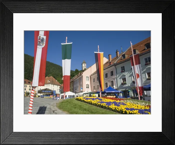 Framed Print : Hauptplatz in medieval town of Friesach, Carinthia, Austria, Europe Framed Print : Hauptplatz in medieval town of Friesach, Carinthia, Austria, Europe