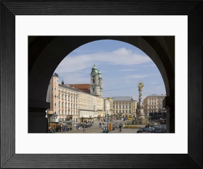 Framed Print : Old center, Hauptplatz (main square), Linz, Upper Austria, Austria, Europe Framed Print : Old center, Hauptplatz (main square), Linz, Upper Austria, Austria, Europe