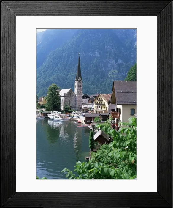 Framed Print : Village and lake, Hallstatt, Austrian Lakes, Austria, Europe Framed Print : Village and lake, Hallstatt, Austrian Lakes, Austria, Europe