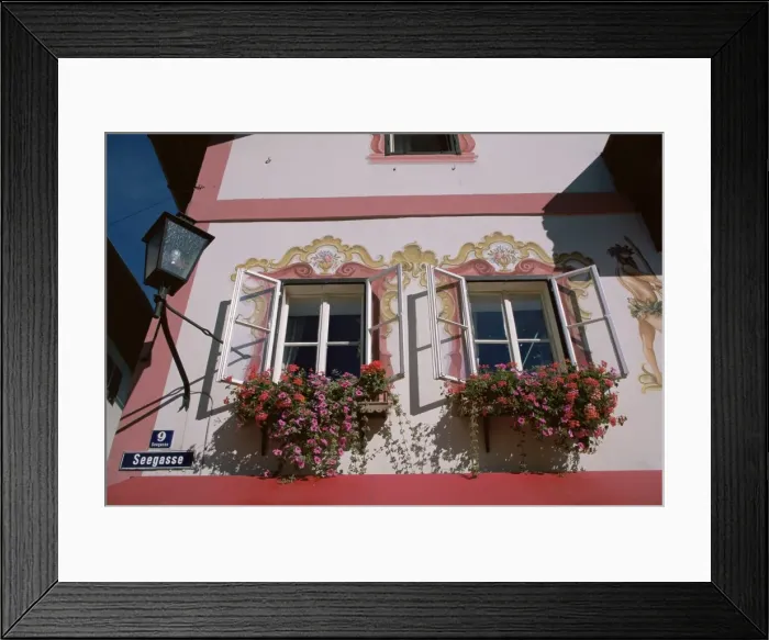 Framed Print : Detail of painted house, Zell am See, Austria, Europe Framed Print : Detail of painted house, Zell am See, Austria, Europe