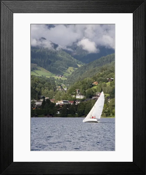 Framed Print : Sailing boat on lake, Zell am See, Austria, Europe Framed Print : Sailing boat on lake, Zell am See, Austria, Europe