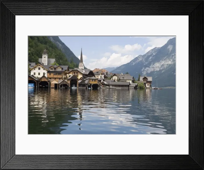 Framed Print : Town of Hallstatt with Christuskirche church spire, Hallstatter See, Austrian Lakes Framed Print : Town of Hallstatt with Christuskirche church spire, Hallstatter See, Austrian Lakes