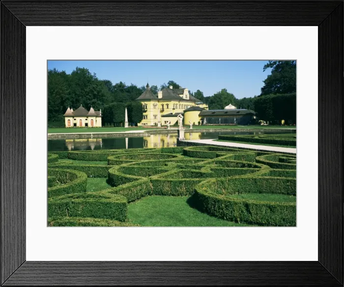 Framed Print : Curved hedges in formal gardens, Schloss Hellbrunn, near Salzburg, Austria, Europe Framed Print : Curved hedges in formal gardens, Schloss Hellbrunn, near Salzburg, Austria, Europe