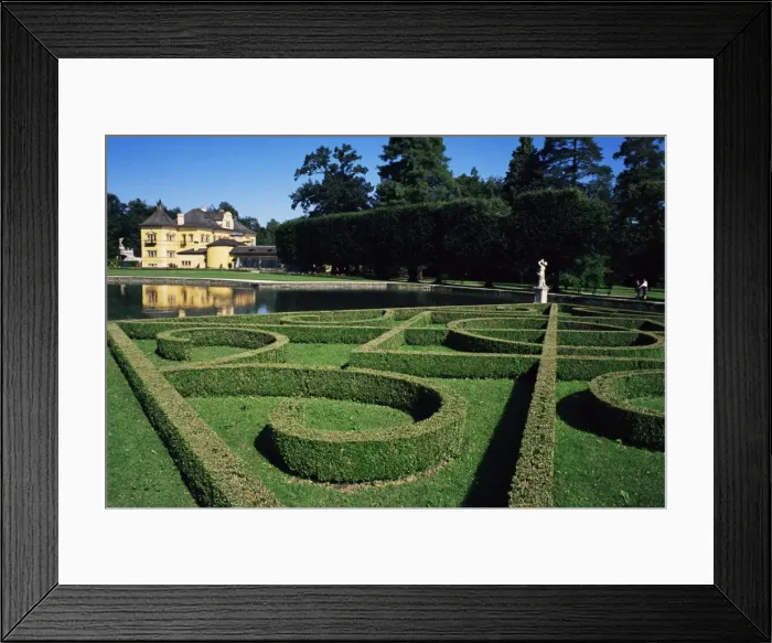 Framed Print : Curved hedges in formal gardens, Schloss Hellbrunn, near Salzburg, Austria, Europe Framed Print : Curved hedges in formal gardens, Schloss Hellbrunn, near Salzburg, Austria, Europe