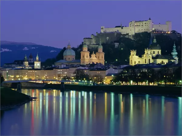 Kollegienkirche, Cathedral and Hohensalzburg fortress, Salzburg, Austria, Europe