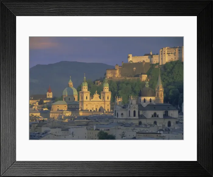 Framed Print : Elevated view of Kollegienkirche and cathedral domes, Salzburg, UNESCO World Heritage Site Framed Print : Elevated view of Kollegienkirche and cathedral domes, Salzburg, UNESCO World Heritage Site