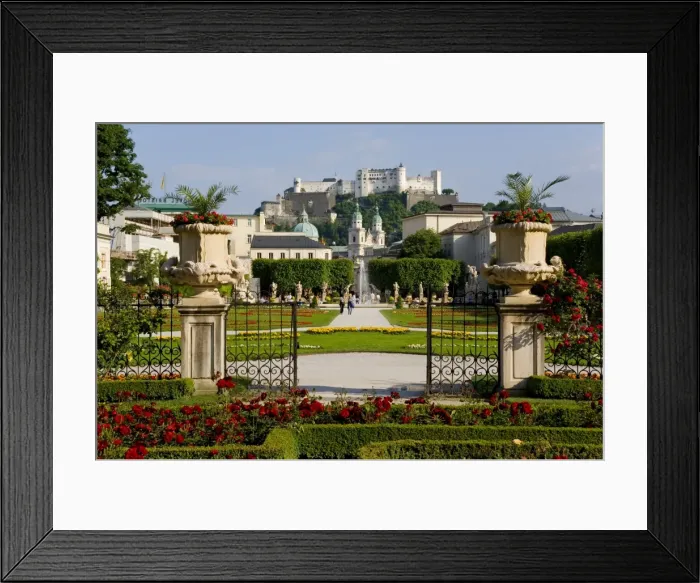 Framed Print : Mirabell Gardens and Schloss Hohensalzburg, Salzburg, Austria, Europe Framed Print : Mirabell Gardens and Schloss Hohensalzburg, Salzburg, Austria, Europe