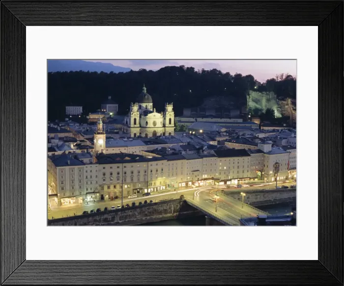 Framed Print : Twilight, Salzburg, Salzburgland, Austria, Europe Framed Print : Twilight, Salzburg, Salzburgland, Austria, Europe