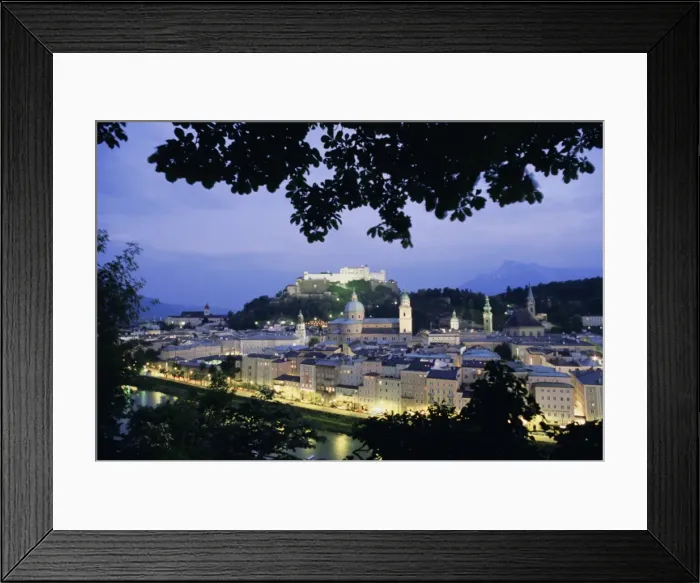 Framed Print : Festung (fortress) Hohensalzburg at twilight, Salzburg, Salzburgland, Austria, Europe Framed Print : Festung (fortress) Hohensalzburg at twilight, Salzburg, Salzburgland, Austria, Europe