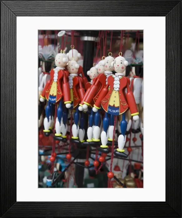 Framed Print : Mozart puppets, souvenirs, Salzburg, Austria, Europe Framed Print : Mozart puppets, souvenirs, Salzburg, Austria, Europe
