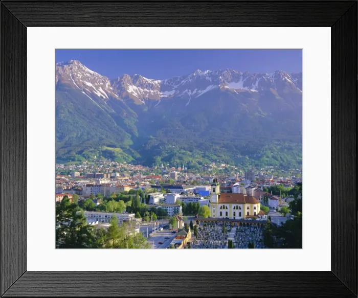 Framed Print : Elevated view over the city of Innsbruck, Austria Framed Print : Elevated view over the city of Innsbruck, Austria