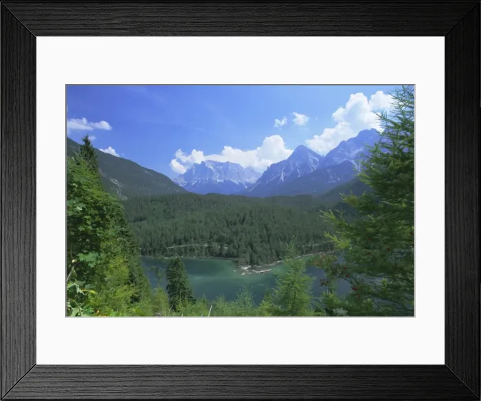 Framed Print : View to the Zugspitze across the Fernsteinsee, Tirol (Tyrol), Austria, Europe Framed Print : View to the Zugspitze across the Fernsteinsee, Tirol (Tyrol), Austria, Europe