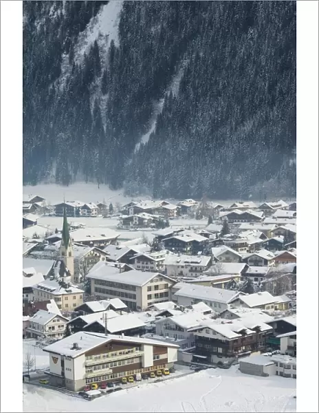 Village of Mayrhofen ski resort, Zillertal Valley, Austrian Tyrol, Austria, Europe