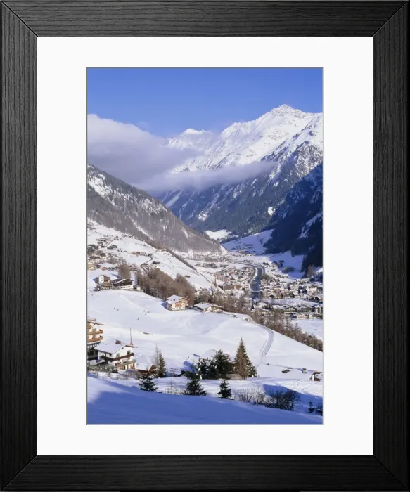 Framed Print : Valley above town of Solden in the Austrian Alps, Tirol (Tyrol), Austria, Europe Framed Print : Valley above town of Solden in the Austrian Alps, Tirol (Tyrol), Austria, Europe