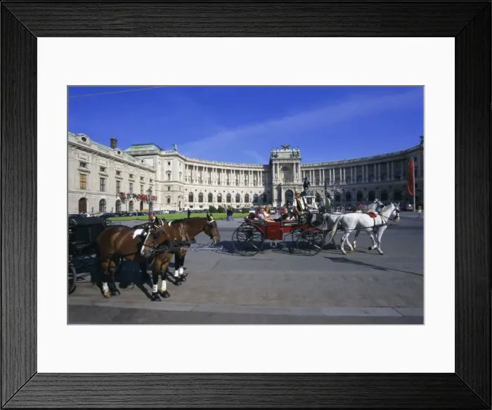 Framed Print : Neue Hofburg and fiaker (horse drawn carriages), Vienna, Austria, Europe Framed Print : Neue Hofburg and fiaker (horse drawn carriages), Vienna, Austria, Europe