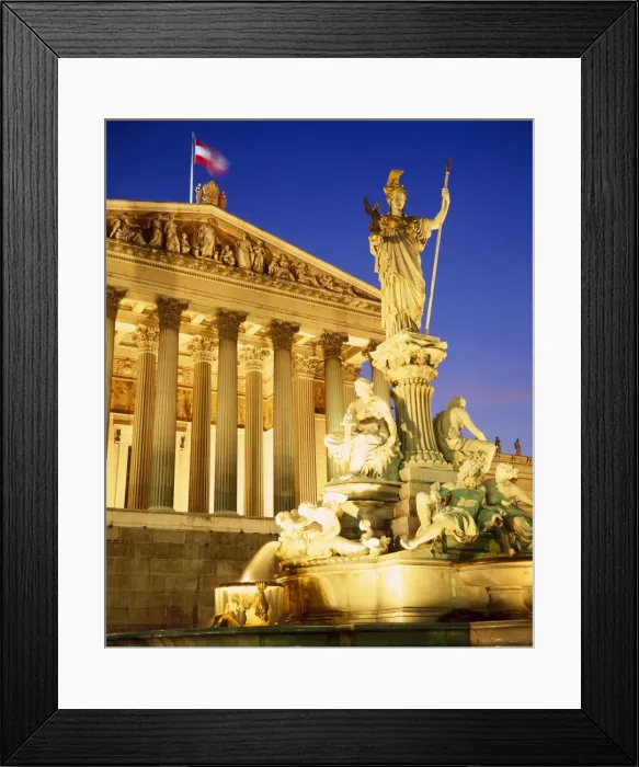 Framed Print : Statue in front of the Parliament Buildings in Vienna, Austria Framed Print : Statue in front of the Parliament Buildings in Vienna, Austria
