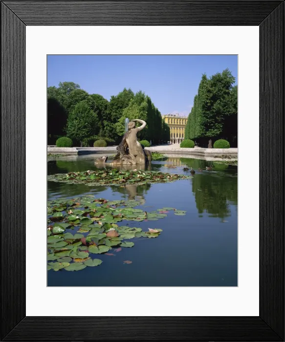 Framed Print : Lily pond and Naiad fountain in the garden of the Schonbrunn Palace, UNESCO World Heritage Site Framed Print : Lily pond and Naiad fountain in the garden of the Schonbrunn Palace, UNESCO World Heritage Site