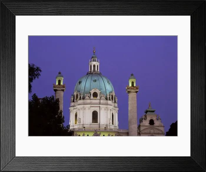 Framed Print : Karlskirche at night, Vienna, Austria, Europe Framed Print : Karlskirche at night, Vienna, Austria, Europe