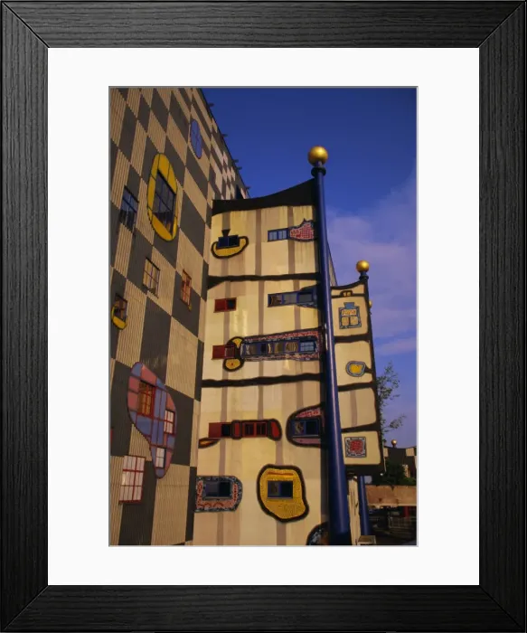 Framed Print : Hundertwassers Incinerator, Vienna, Austria, Europe Framed Print : Hundertwassers Incinerator, Vienna, Austria, Europe