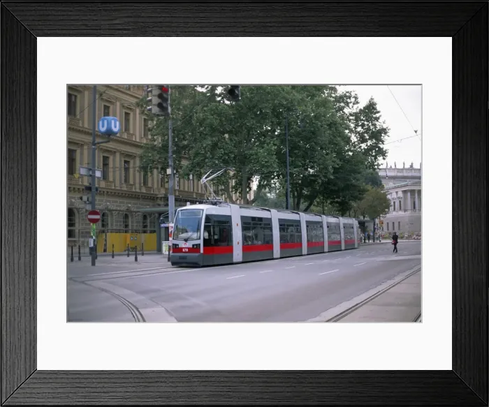 Framed Print : New style tram on Ring, Vienna, Austria, Europe Framed Print : New style tram on Ring, Vienna, Austria, Europe