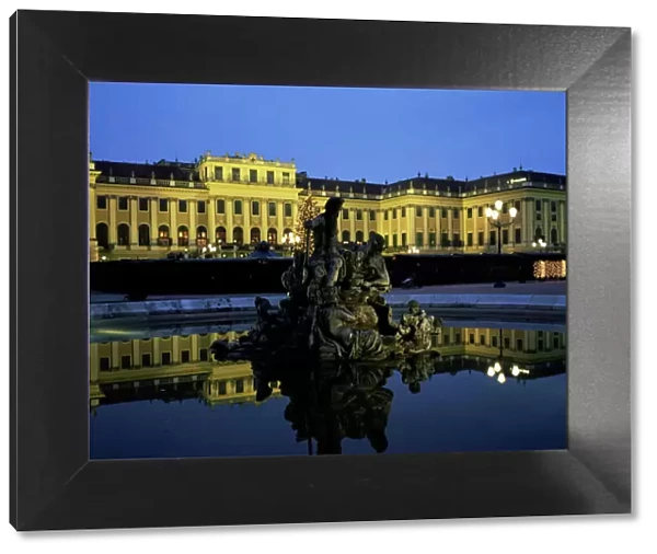 Schonbrunn Palace at dusk, UNESCO World Heritage Site, Vienna, Austria, Europe