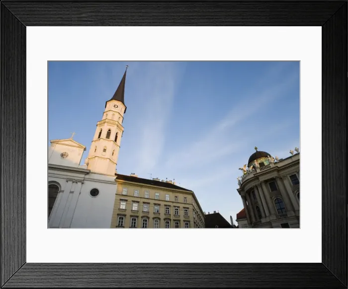 Framed Print : Michaelerkirche spire at dusk, Michaelerplatz, Vienna, Austria, Europe Framed Print : Michaelerkirche spire at dusk, Michaelerplatz, Vienna, Austria, Europe