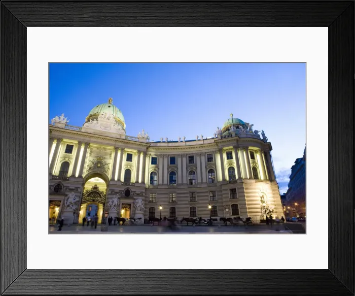 Framed Print : Michaelertrakt entrance to the Hofburg Complex in evening light, Michaelerplatz Framed Print : Michaelertrakt entrance to the Hofburg Complex in evening light, Michaelerplatz