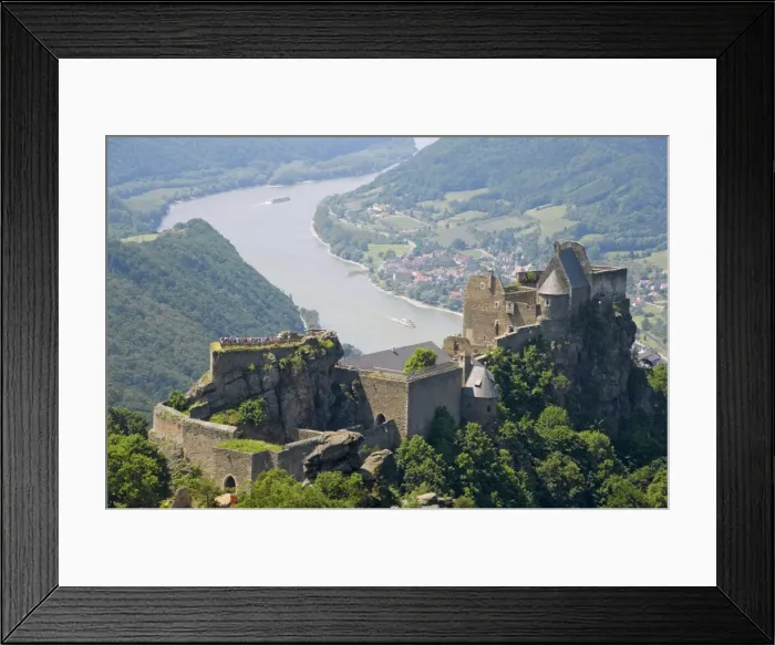 Framed Print : Schloss Aggstein with River Danube, Wachau, Austria Framed Print : Schloss Aggstein with River Danube, Wachau, Austria