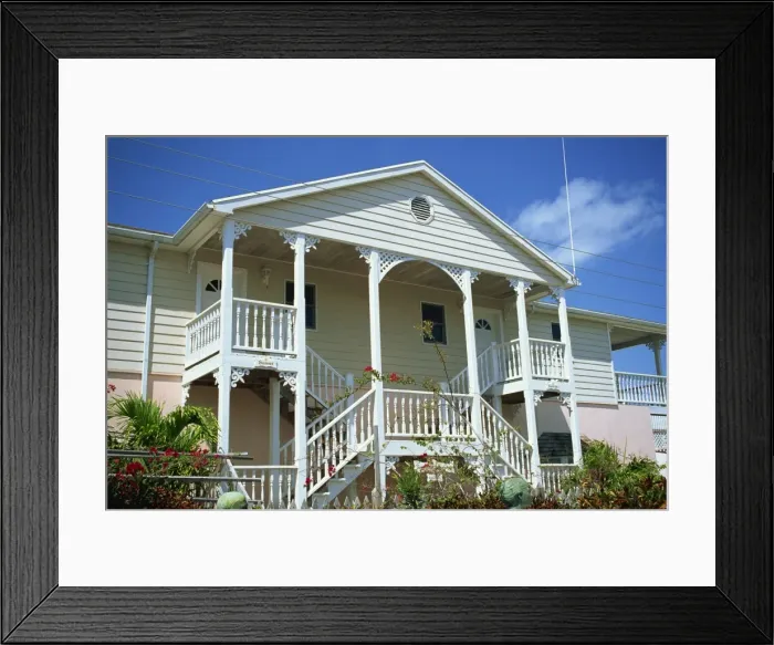 Framed Print : Wooden staircase to apartments, New Plymouth, Green Turtle Cay, Bahamas Framed Print : Wooden staircase to apartments, New Plymouth, Green Turtle Cay, Bahamas