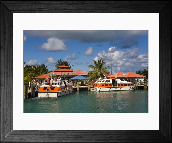 Framed Print : Cruise ship tenders, Princess Cays, Eleuthera Island, Bahamas, West Indies