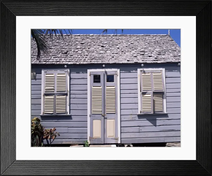 Framed Print : Chattel house, Barbados, West Indies, Caribbean, Central America
