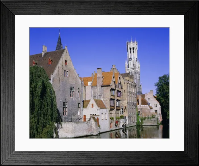 Framed Print : View towards the belfry of Belfort Hallen, Bruges, UNESCO World Heritage Site Framed Print : View towards the belfry of Belfort Hallen, Bruges, UNESCO World Heritage Site