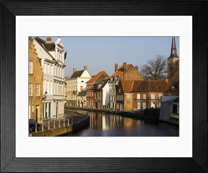 Framed Print : Spielgelrei near Van Eyckplein, looking east, Bruges, Belgium, Europe Framed Print : Spielgelrei near Van Eyckplein, looking east, Bruges, Belgium, Europe