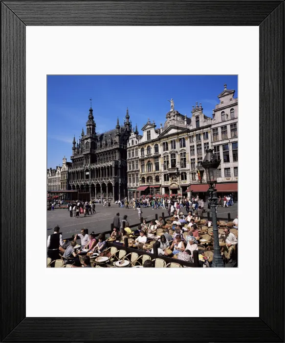 Framed Print : Open air cafes, Grand Place, UNESCO World Heritage Site, Brussels, Belgium, Europe Framed Print : Open air cafes, Grand Place, UNESCO World Heritage Site, Brussels, Belgium, Europe
