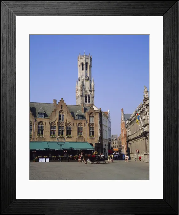 Framed Print : Bruges Square and Belfrey Tower, Bruges, Belgium Framed Print : Bruges Square and Belfrey Tower, Bruges, Belgium