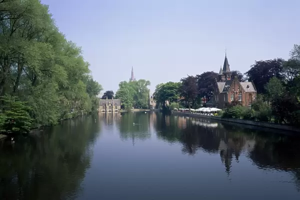 Minnewater, Lake of Love, Bruges, Belgium, Europe
