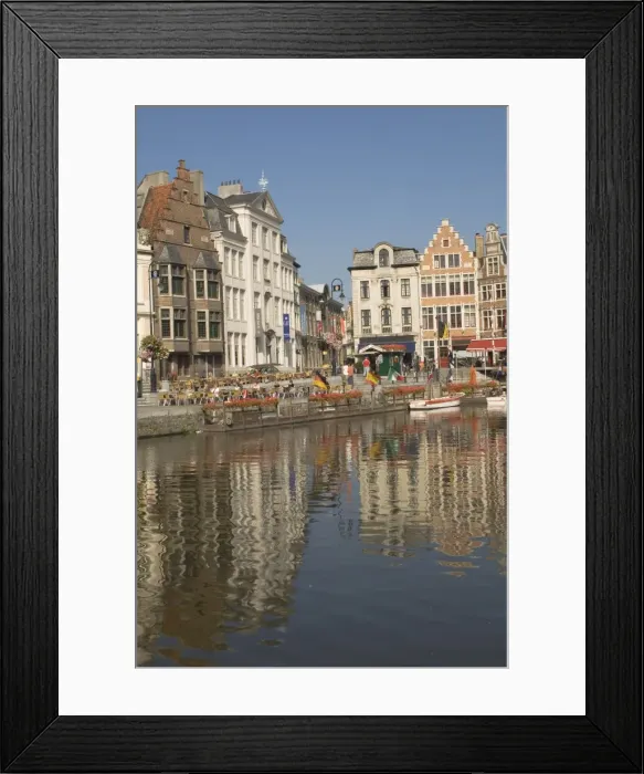Framed Print : Merchants premises by the river, Ghent, Belgium, Europe Framed Print : Merchants premises by the river, Ghent, Belgium, Europe